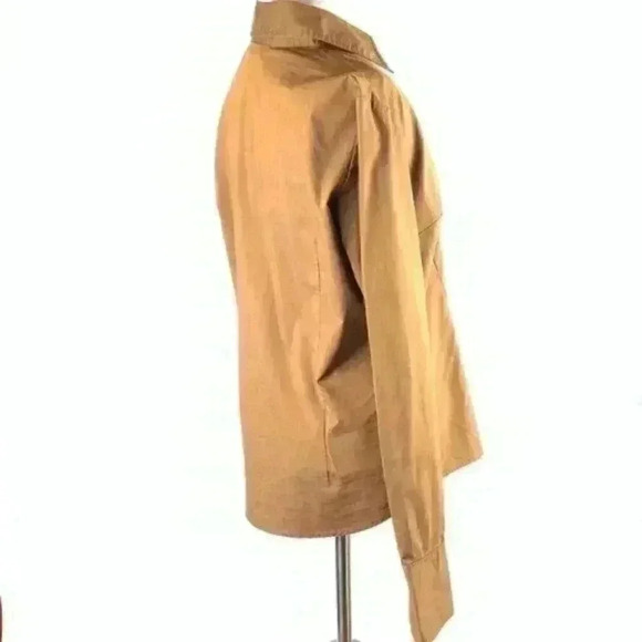 Coldwater Creek Top M brown zip collared career - Picture 3 of 7